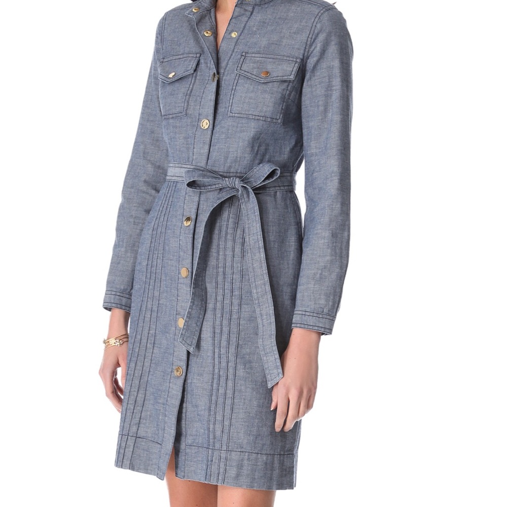 Tory Burch Blue Chambray Shirtdress